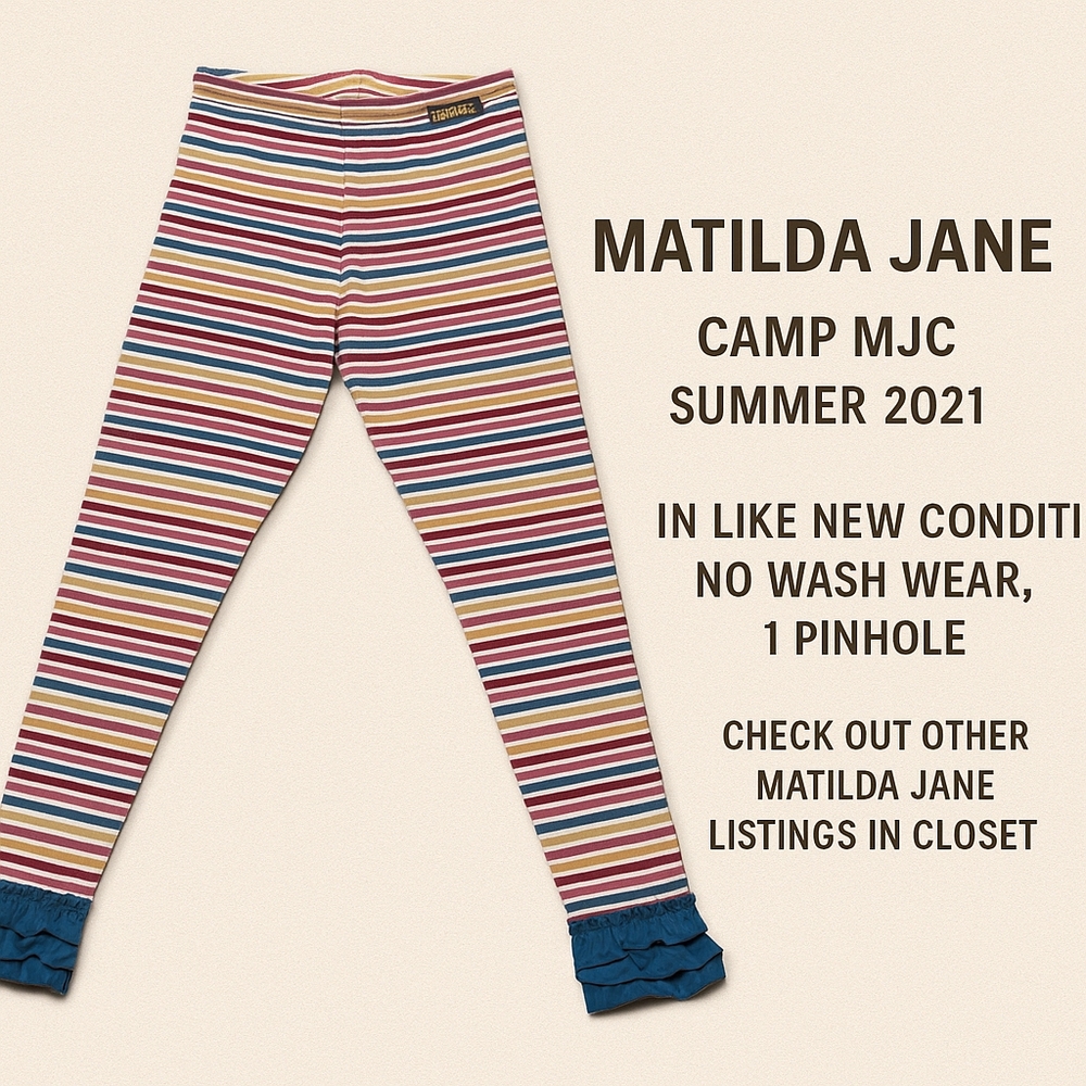 Matilda Jane Camp MJC Striped Ruffle Leggings | Size 12